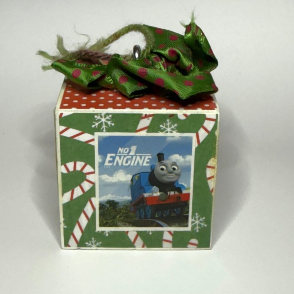Handmade Thomas the Train Christmas Ornament Cube Shaped 2012